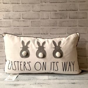 Rae Dunn Easter On It’s Way Bunny Bum Feather Filled Pillow